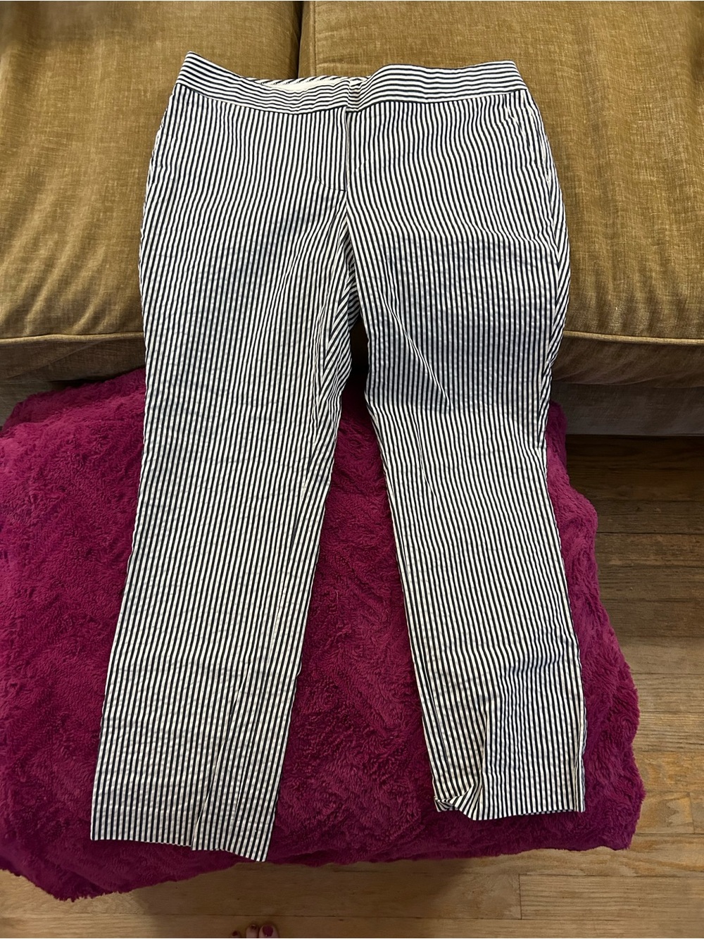 J crew Black and White seersucker pants size  6